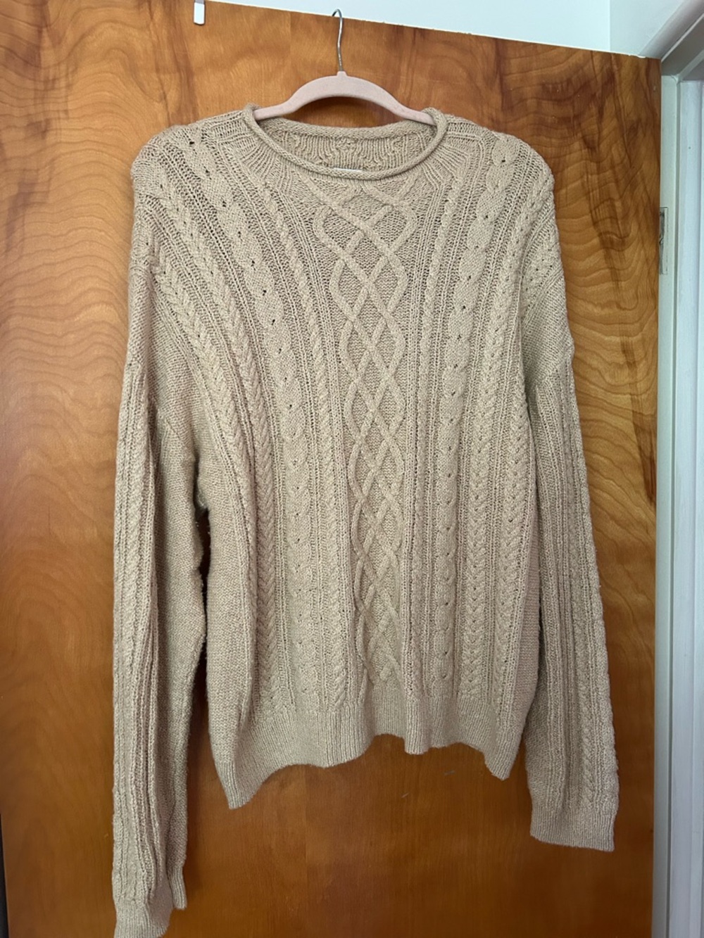 J. Crew Textured Knit Crewneck Sweater in Camel